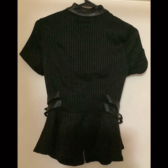 *SOLD* KILLSTAR DARK ENTERPRISE GOTHIC TOP PINSTRIPE SIZE L BRAND NEW - Picture 10 of 16